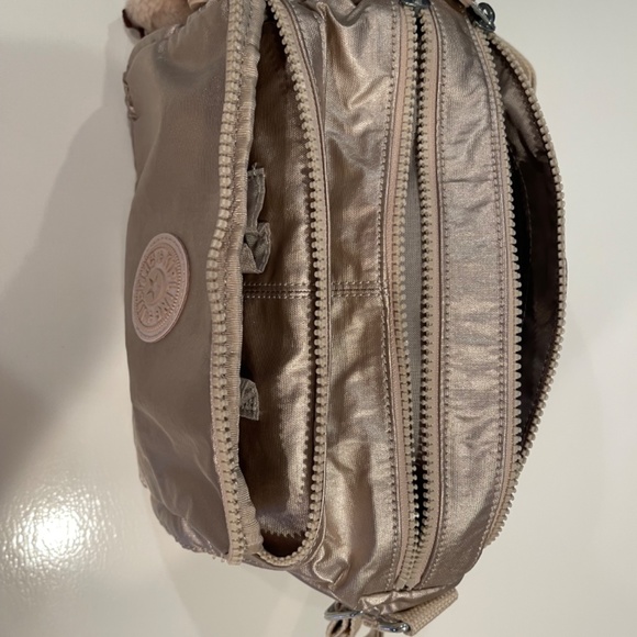 Kipling Sparkly Gold Adjustable Shoulder Crossbody Handbag Purse New with Tags - Picture 5 of 16